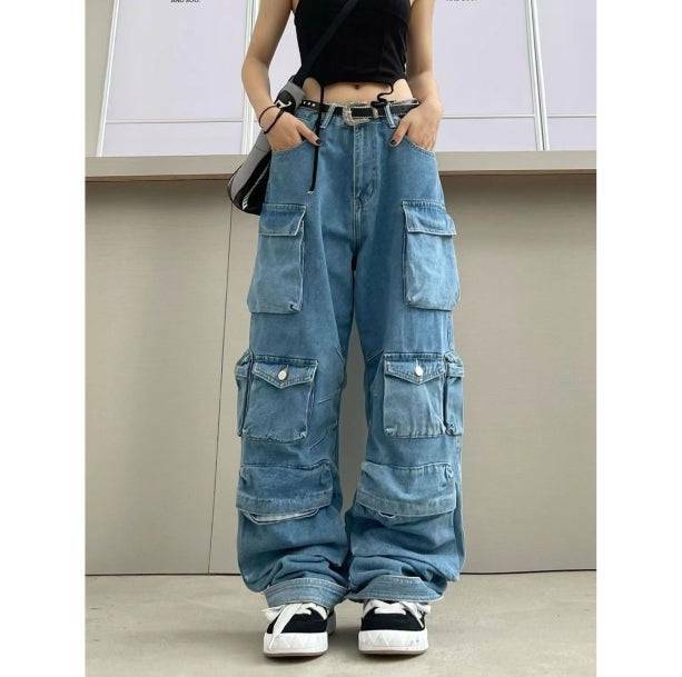 Y2K Fashion Multi-Pocket Aesthetic Pants for Trendy 2000s Style