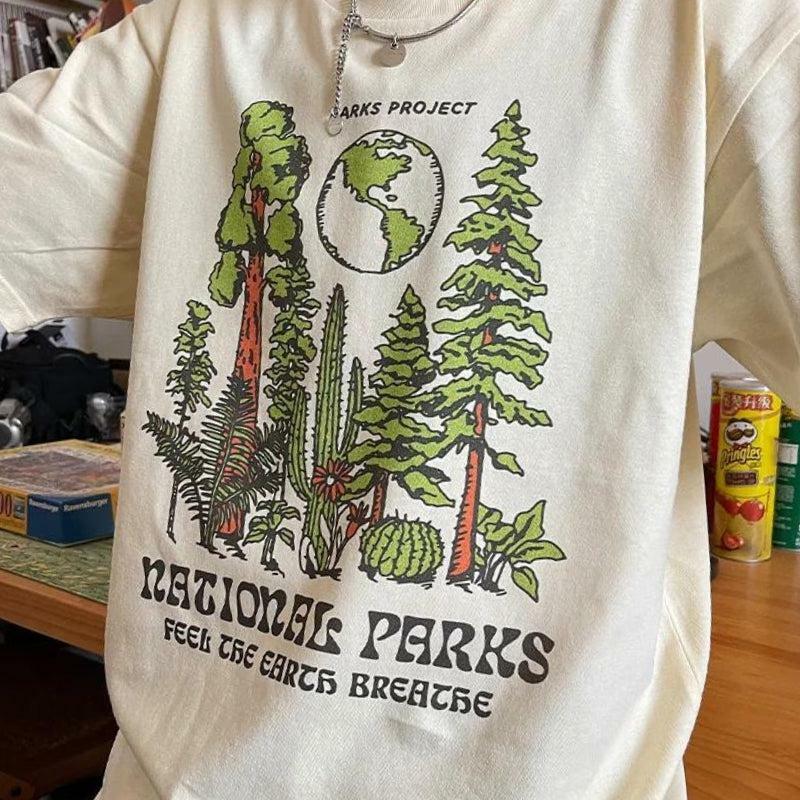 Y2K Fashion National Parks Tee: Vintage 2000s Style Graphic Shirt