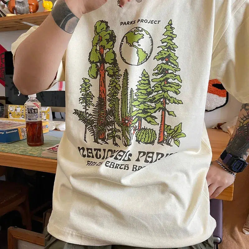 Y2K Fashion National Parks Tee: Vintage 2000s Style Graphic Shirt