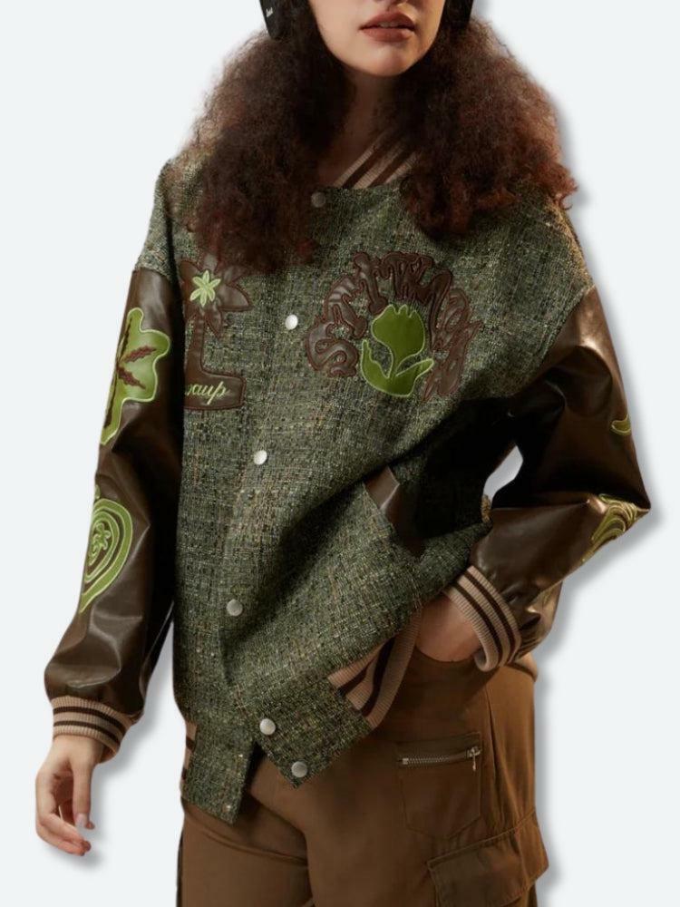 Y2K Fashion Patchwork Bomber Jacket - Trendy 2000s Style Outerwear