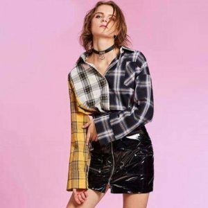 Y2K Fashion Patchwork Shirt: Trendy 2000s Style for Unique Outfits