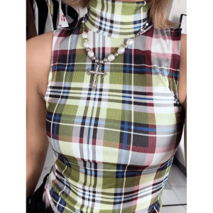 Y2K Fashion Plaid Aesthetic Tank Top - Trendy 2000s Style Essential