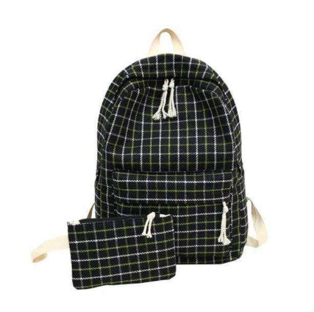 Y2K Fashion Plaid Pattern Backpack - Trendy 2000s Style Accessory