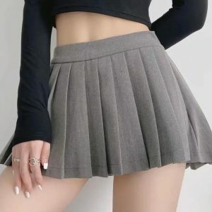 Y2K Fashion Pleated Mini School Skort - Trendy 2000s Style Outfit