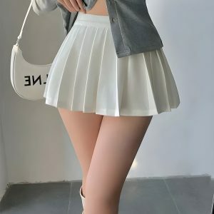 Y2K Fashion Pleated Tennis Mini Skirt - 2000s Style Aesthetic Outfit