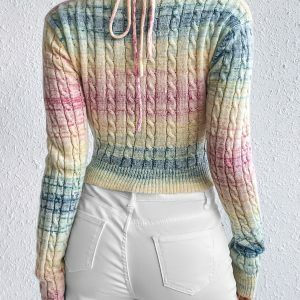 Y2K Fashion Rainbow Crochet Top - Trendy 2000s Style Aesthetic