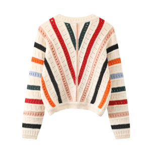 Y2K Fashion Rainbow Stripes Sweater - Retro 2000s Style Top