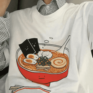 Y2K Fashion Ramen Noodles T-Shirt - Trendy 2000s Style Tee