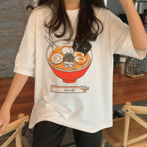 Y2K Fashion Ramen Noodles T-Shirt - Trendy 2000s Style Tee