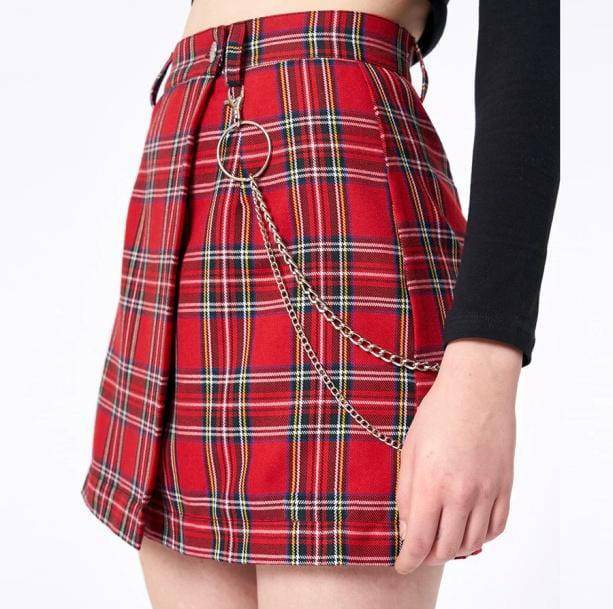 Y2K Fashion Red Checkered Skirt - Trendy 2000s Style for Modern Looks