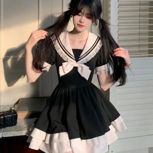 Y2K Fashion Sailor Collar Mini Dress - Trendy 2000s Style Outfit