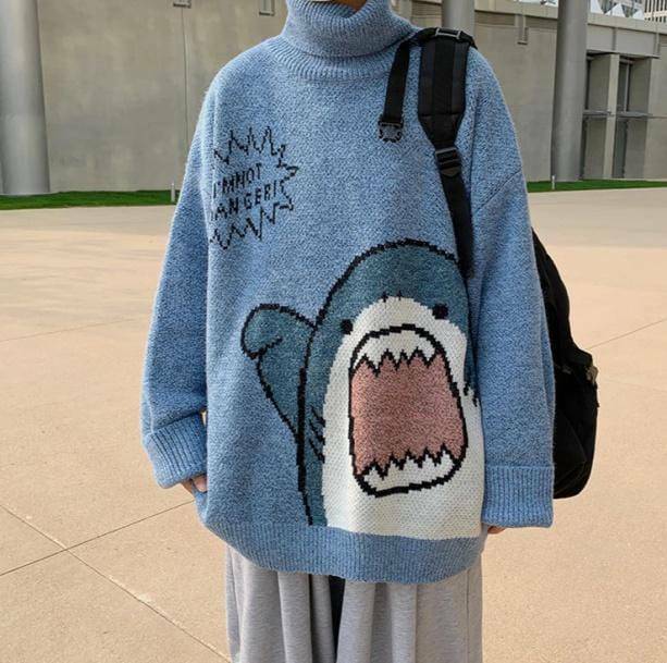 Y2K Fashion Shark Jaws Sweater - Iconic 2000s Style for Trendsetters