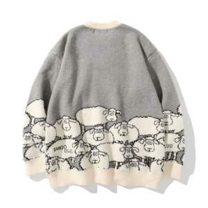 Y2K Fashion Snuggle Sheep Sweater - Cozy 2000s Style Knit Top