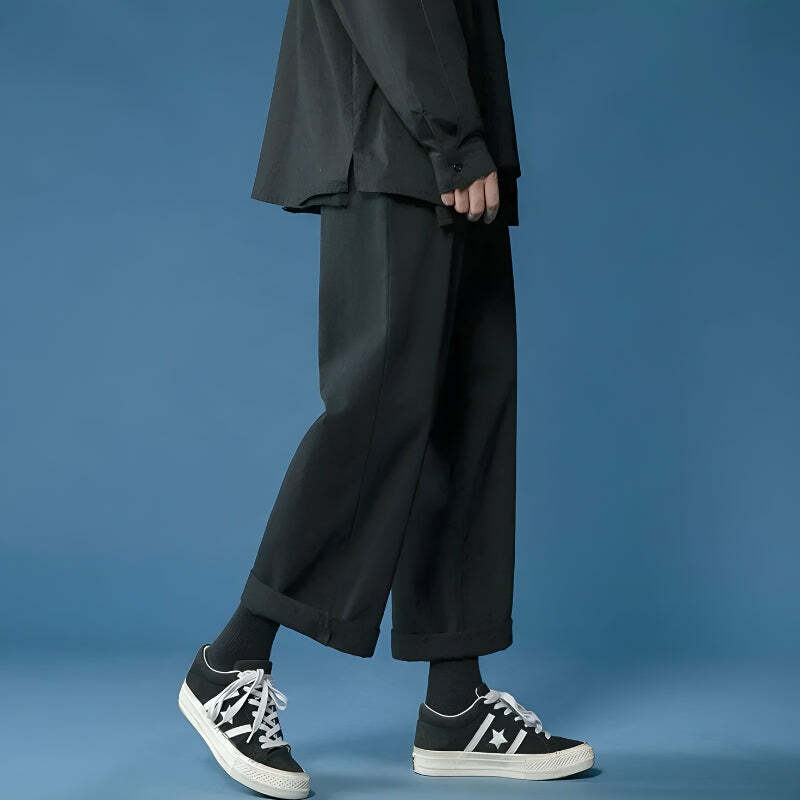 Y2K Fashion Soft Boy Casual Straight Leg Pants - 2000s Style Outfit