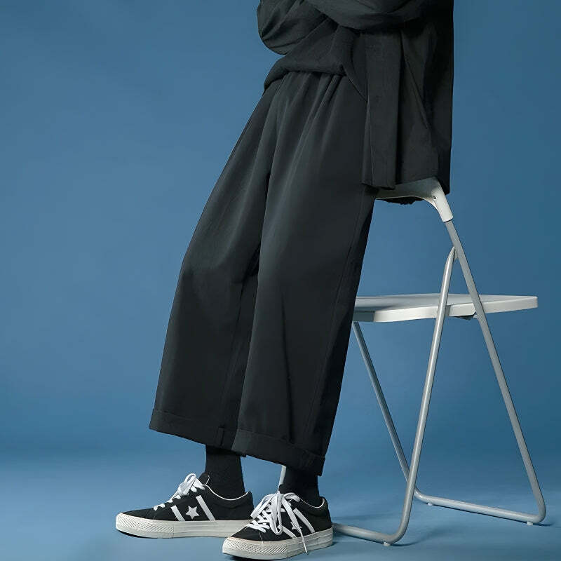 Y2K Fashion Soft Boy Casual Straight Leg Pants - 2000s Style Outfit