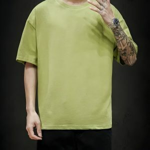 Y2K Fashion Soft Boy Crew Neck Basic Tee - 2000s Style Essential