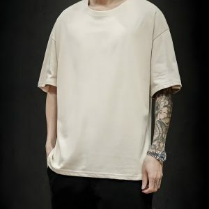 Y2K Fashion Soft Boy Crew Neck Basic Tee - 2000s Style Essential