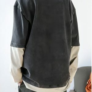 Y2K Fashion Soft Boy Layered Sleeve Sweatshirt - 2000s Style Essential