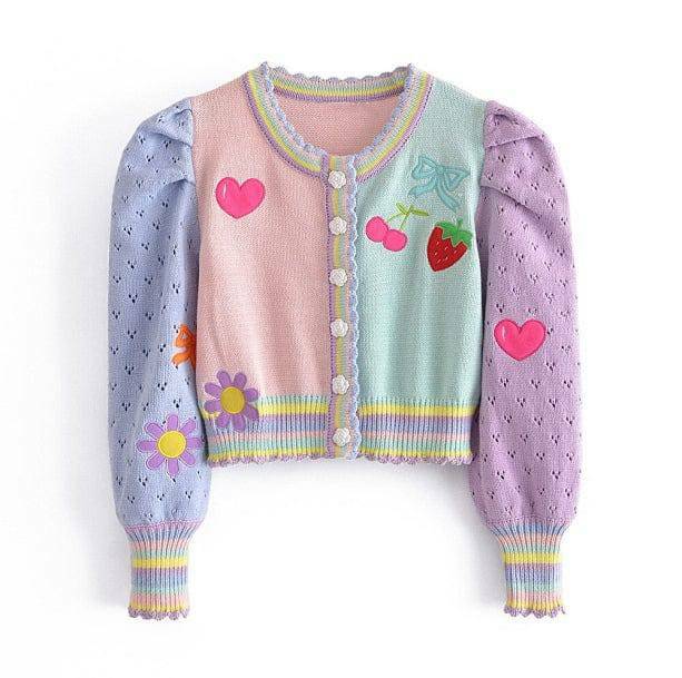 Y2K Fashion Soft Girl Cherry Cardigan - Trendy 2000s Style Knitwear