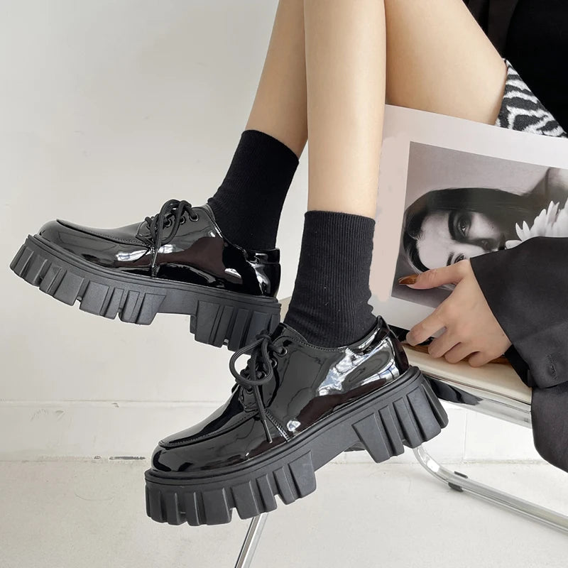 Y2K Fashion Soft Grunge Chunky Platform Oxford Shoes for Trendy Looks