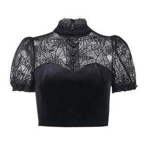 Y2K Fashion Spider Web Crop Top - Trendy 2000s Style Aesthetic