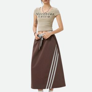 Y2K Fashion Sport Midi Skirt: Trendy 2000s Style for Effortless Looks