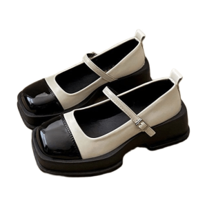 Y2K Fashion Square Toe Preppy Shoes - Trendy 2000s Style Footwear