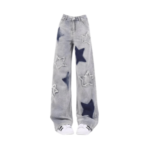 Y2K Fashion Street Style Star Pants - Trendy 2000s Aesthetic Look