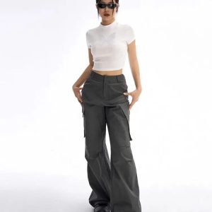 Y2K Fashion Streetwear Sport Cargo Pants - 2000s Style Aesthetic Outfit