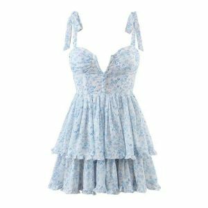 Y2K Fashion Summer Bouquet Aesthetic Dress - Trendy 2000s Style Outfit