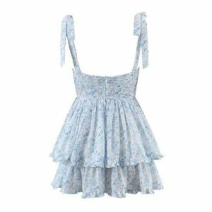 Y2K Fashion Summer Bouquet Aesthetic Dress - Trendy 2000s Style Outfit