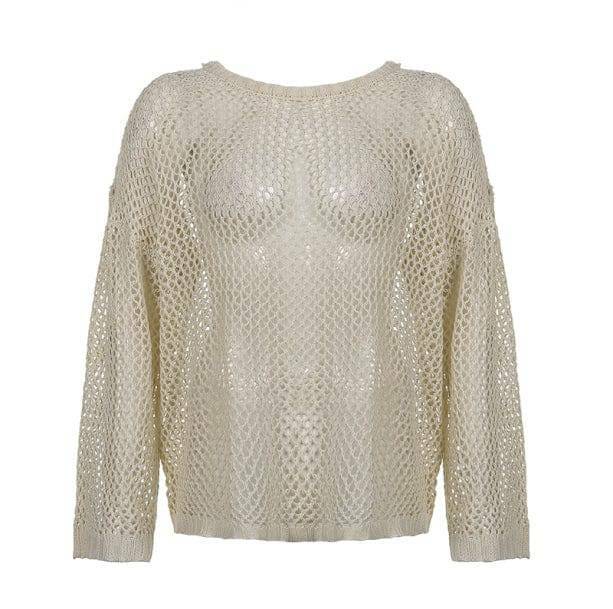 Y2K Fashion Summer Vibes Fishnet Sweater - Trendy 2000s Style Top