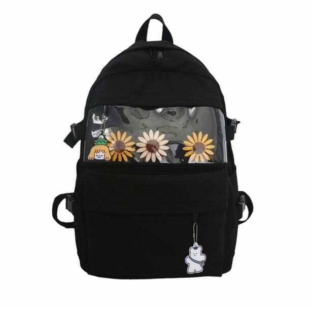 Y2K Fashion Sunflower Backpack - Trendy 2000s Style Aesthetic Bag