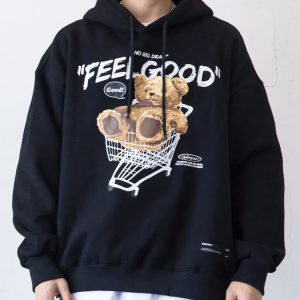 Y2K Fashion Teddy Bear Hoodie - Trendy 2000s Style for Ultimate Comfort