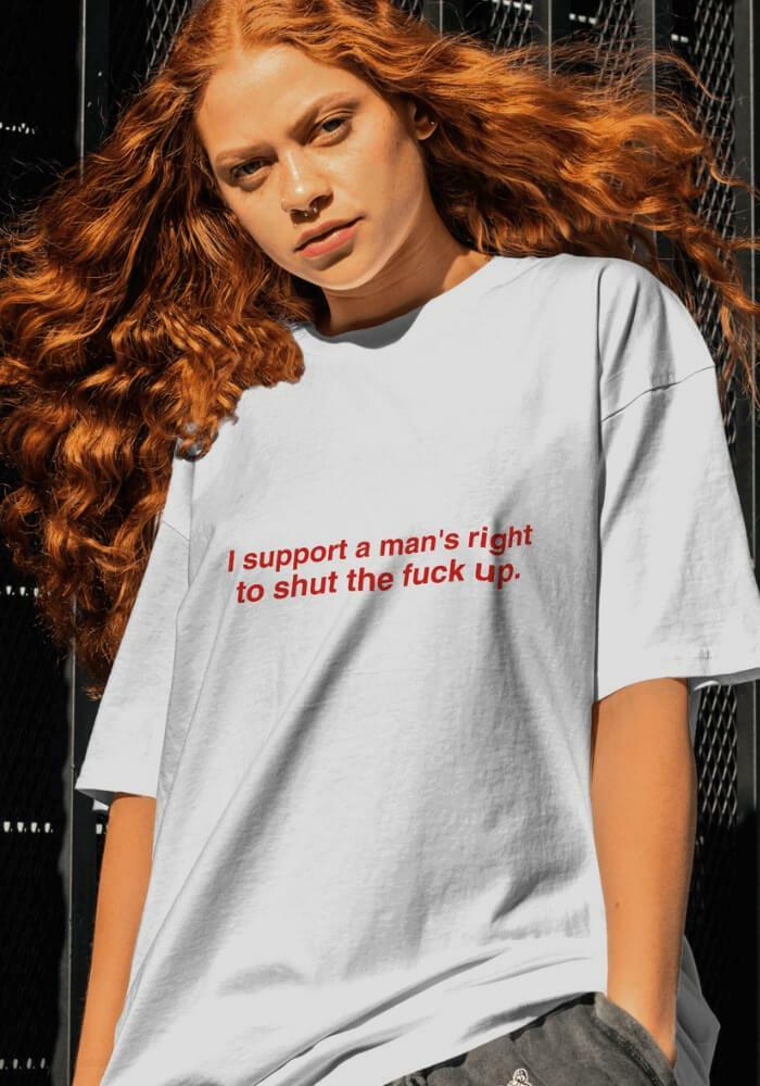 Y2K Fashion Tee: Support A Man's Right with 2000s Style Vibes