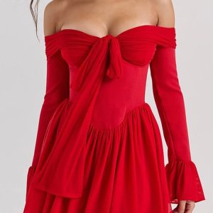 Y2K Fashion Tie Front Strapless Corset Mini Dress - 2000s Style Must-Have