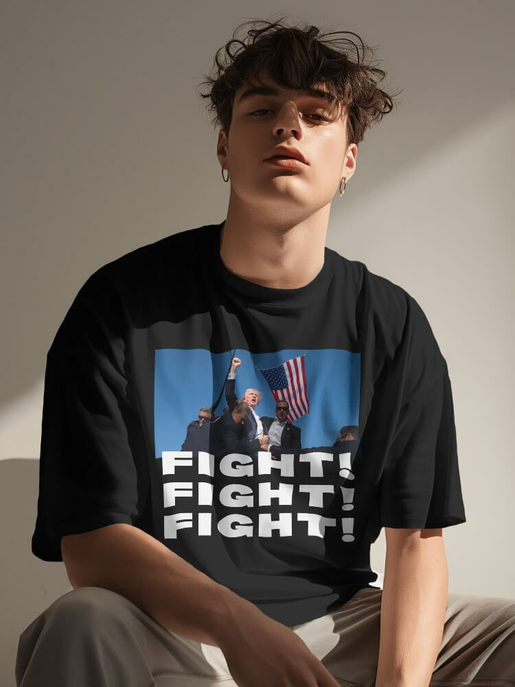 Y2K Fashion Trump Fight Tee: Iconic 2000s Style Graphic Top