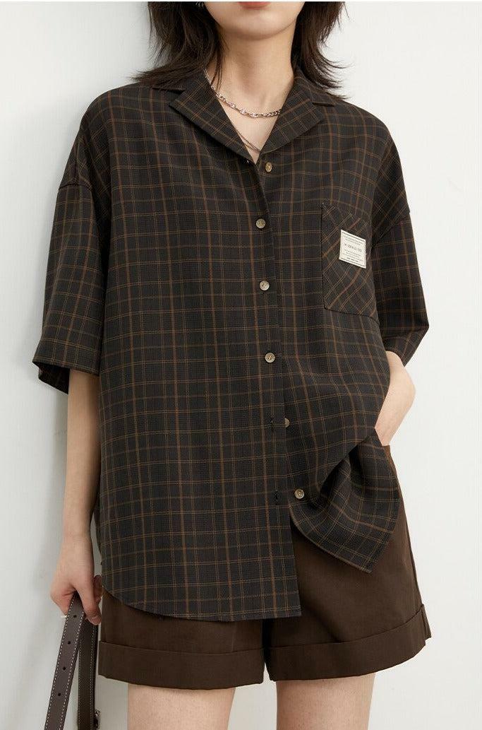 Y2K Fashion V-Neck Plaid Shirt - Trendy 2000s Style for Modern Looks