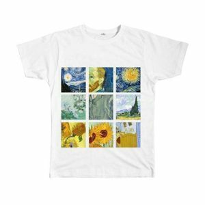 Y2K Fashion Van Gogh T-Shirt: 2000s Style Aesthetic Tee for Trendsetters