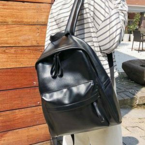 Y2K Fashion Vegan Leather 90s Style Backpack - Trendy 2000s Aesthetic