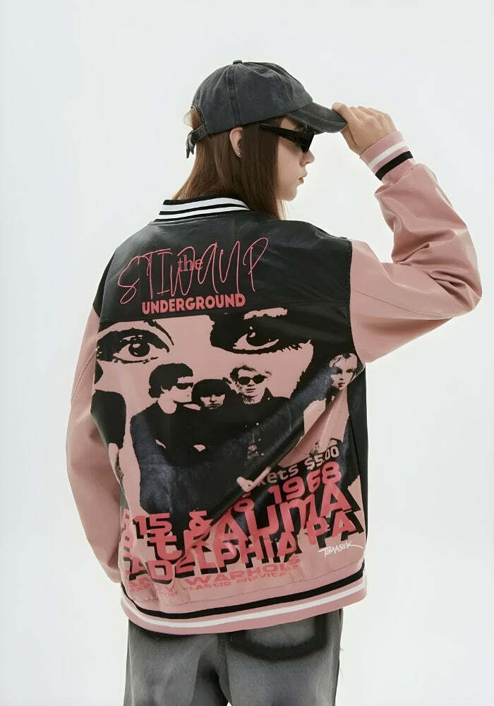 Y2K Fashion Vintage Grunge 1968 Varsity Jacket - Retro 2000s Style