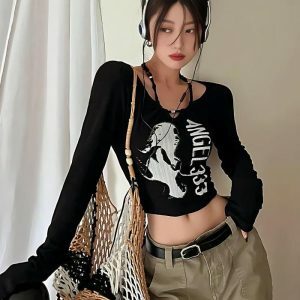 Y2K Grunge Angel 333 Top - Trendy 2000s Fashion Aesthetic Clothing