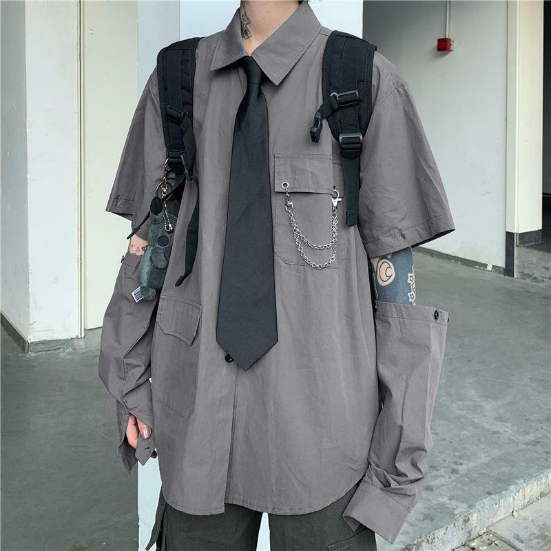 Y2K Grunge Detachable Sleeve Shirt - Trendy 2000s Fashion Essential