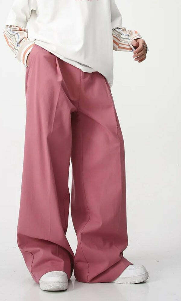 Y2K High Waist Baggy Pants - Trendy 2000s Style for Effortless Aesthetic