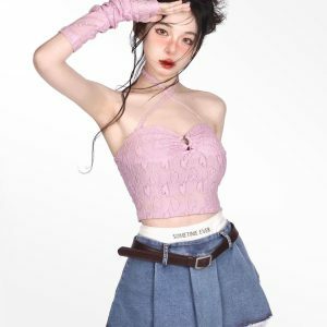 Y2K Pleated Mini Skirt - Trendy Two Piece Outfit for 2000s Fashion