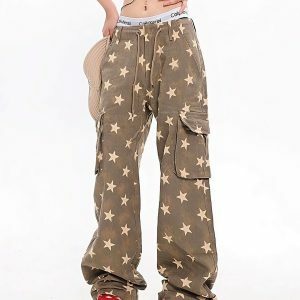 Y2K Star Low Rise Jeans - Trendy 2000s Fashion for a Retro Aesthetic