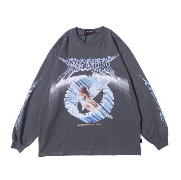 Y2K Vintage Angel Sweatshirt - Retro 2000s Fashion Aesthetic Top