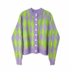 Y2K Vintage Contrast Sweater - Retro 2000s Fashion Essential